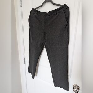 Dalia Women's Size L Charcoal Pull-On Twill Ponte Ankle Pants